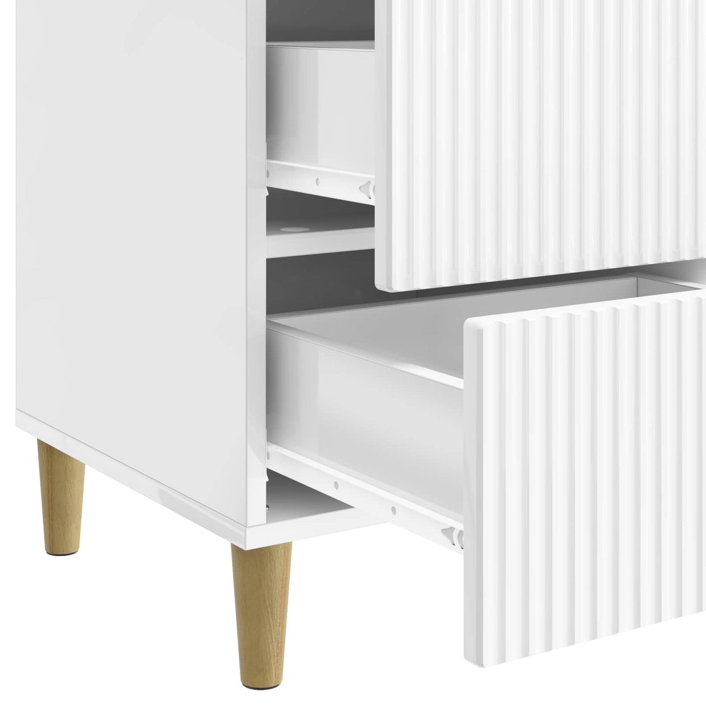Nattbordskap Høgglans hvit 43 x 41 x 66,5 cm Konstruert tre