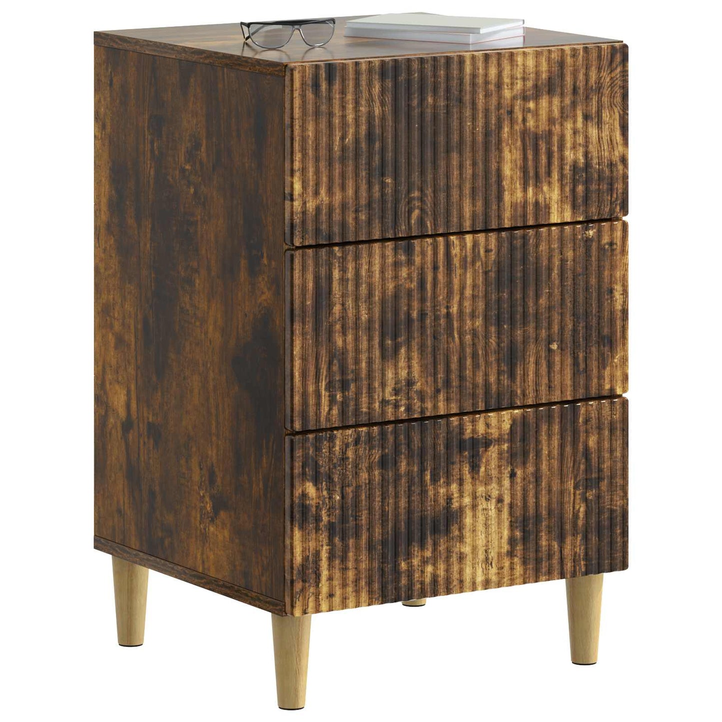 Nattbordskap Røkt Eik 43 x 41 x 66,5 cm Konstruert tre