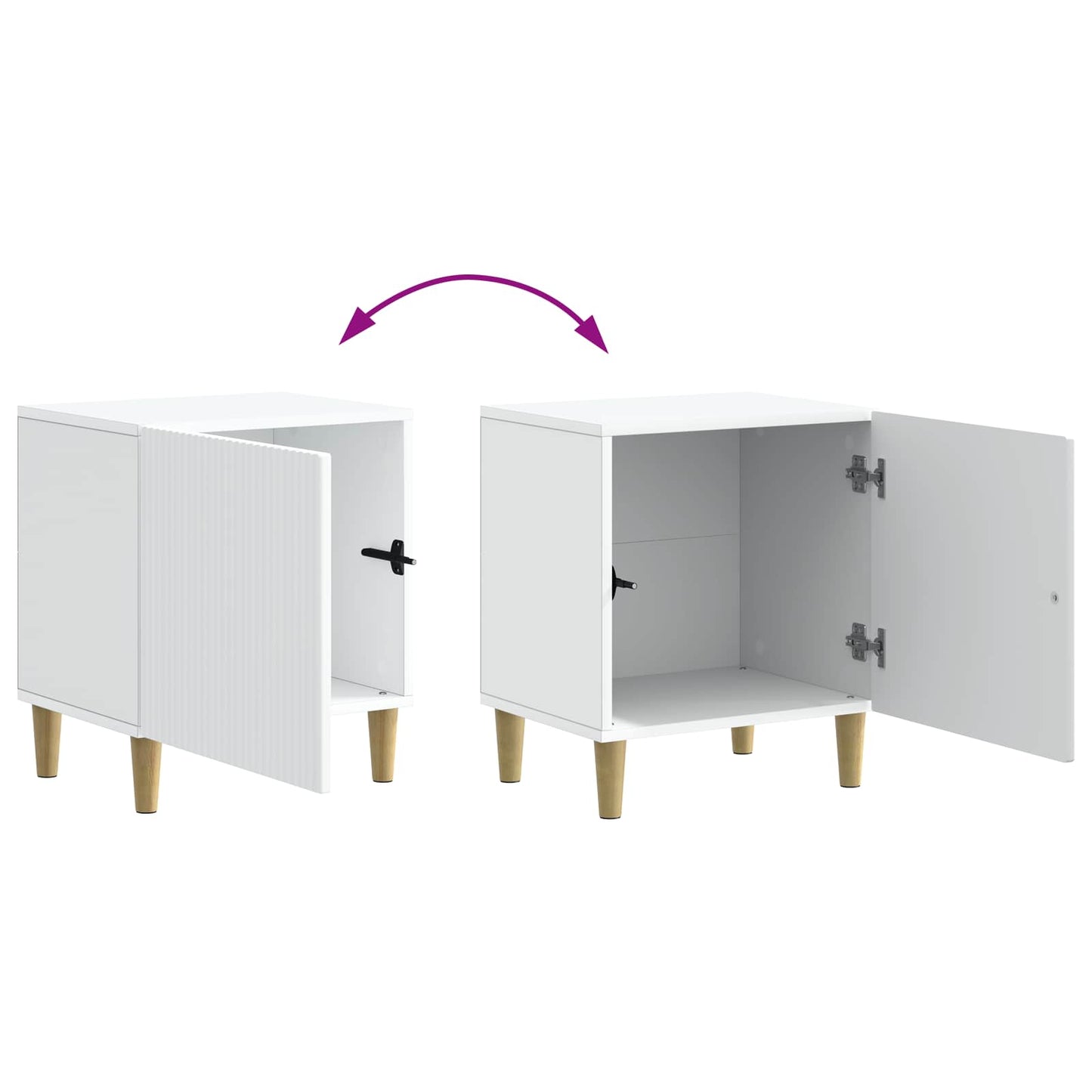 Nattbordskap 2 pcs Hvit 43 x 34,5 x 50 cm Konstruert tre