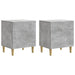 Nattbordskap 2 pcs Betonggrå 43 x 34,5 x 50 cm Konstruert tre