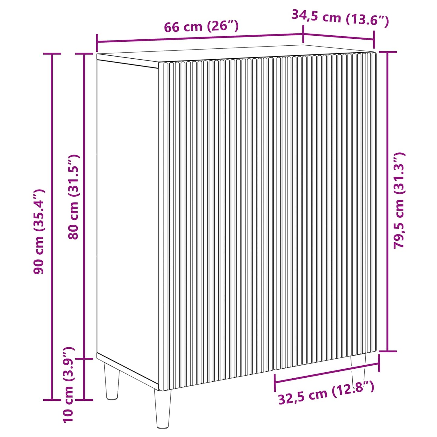 Serviesskap Gammelt tre 66 x 34,5 x 90 cm Konstruert tre