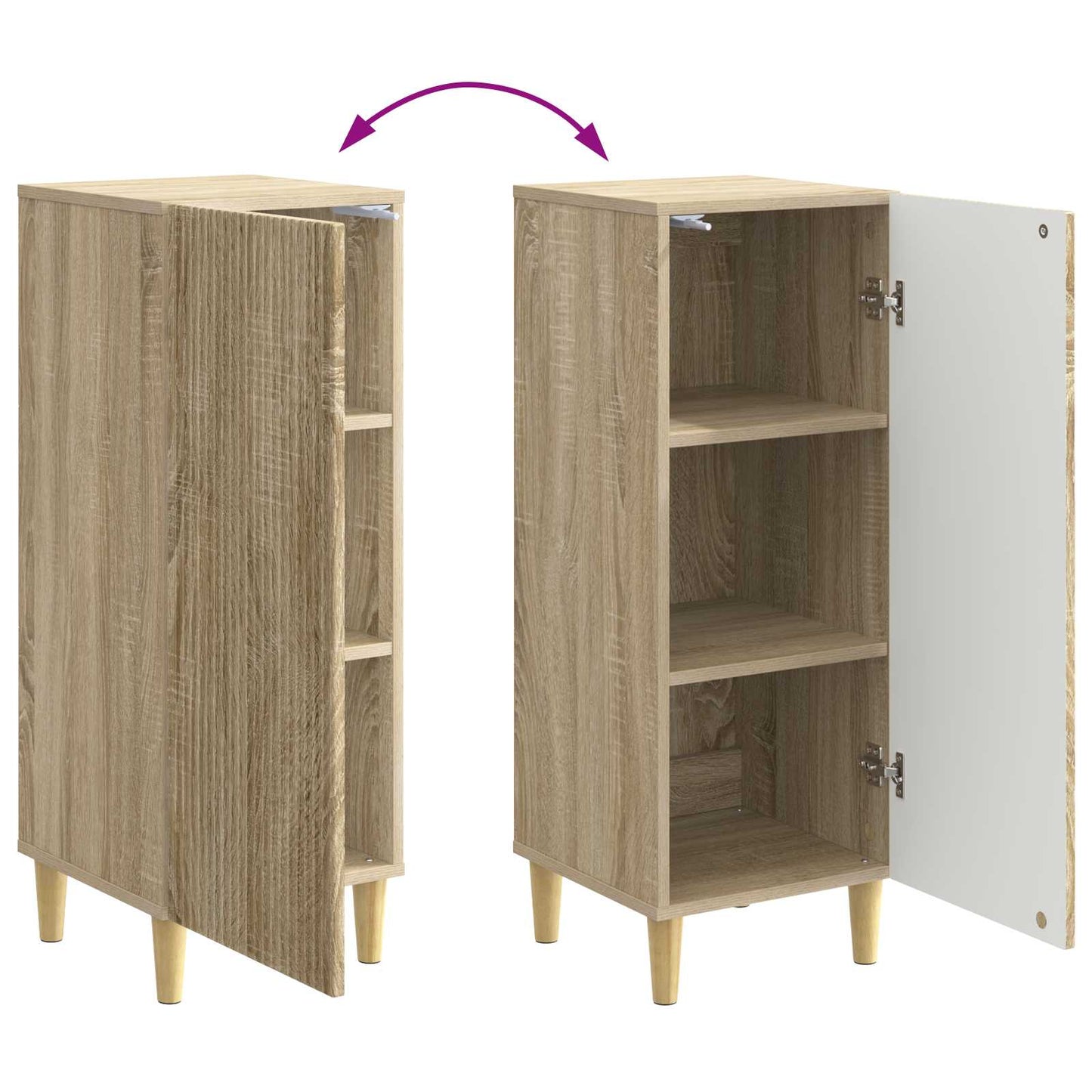 Serviesskap Sonoma eik 33 x 34,5 x 90 cm Konstruert tre