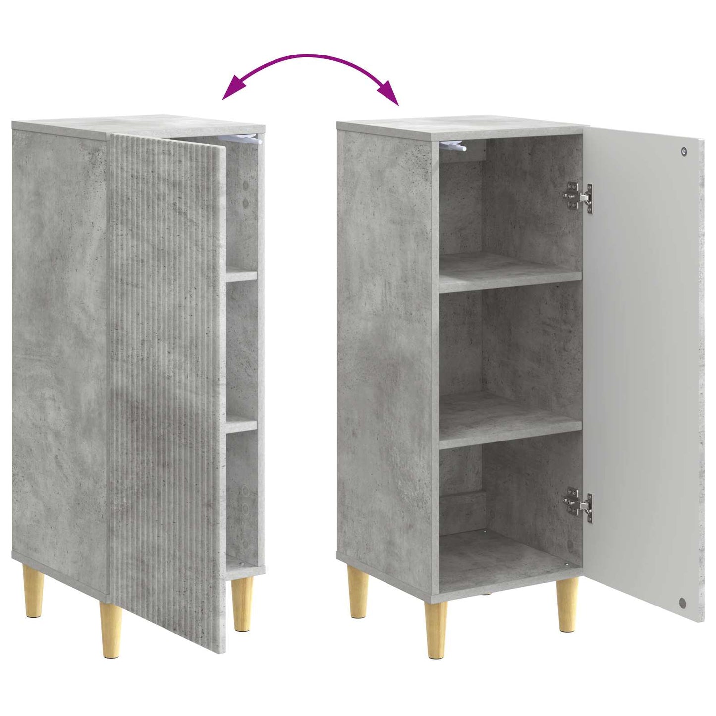 Serviesskap Betonggrå 33 x 34,5 x 90 cm Konstruert tre