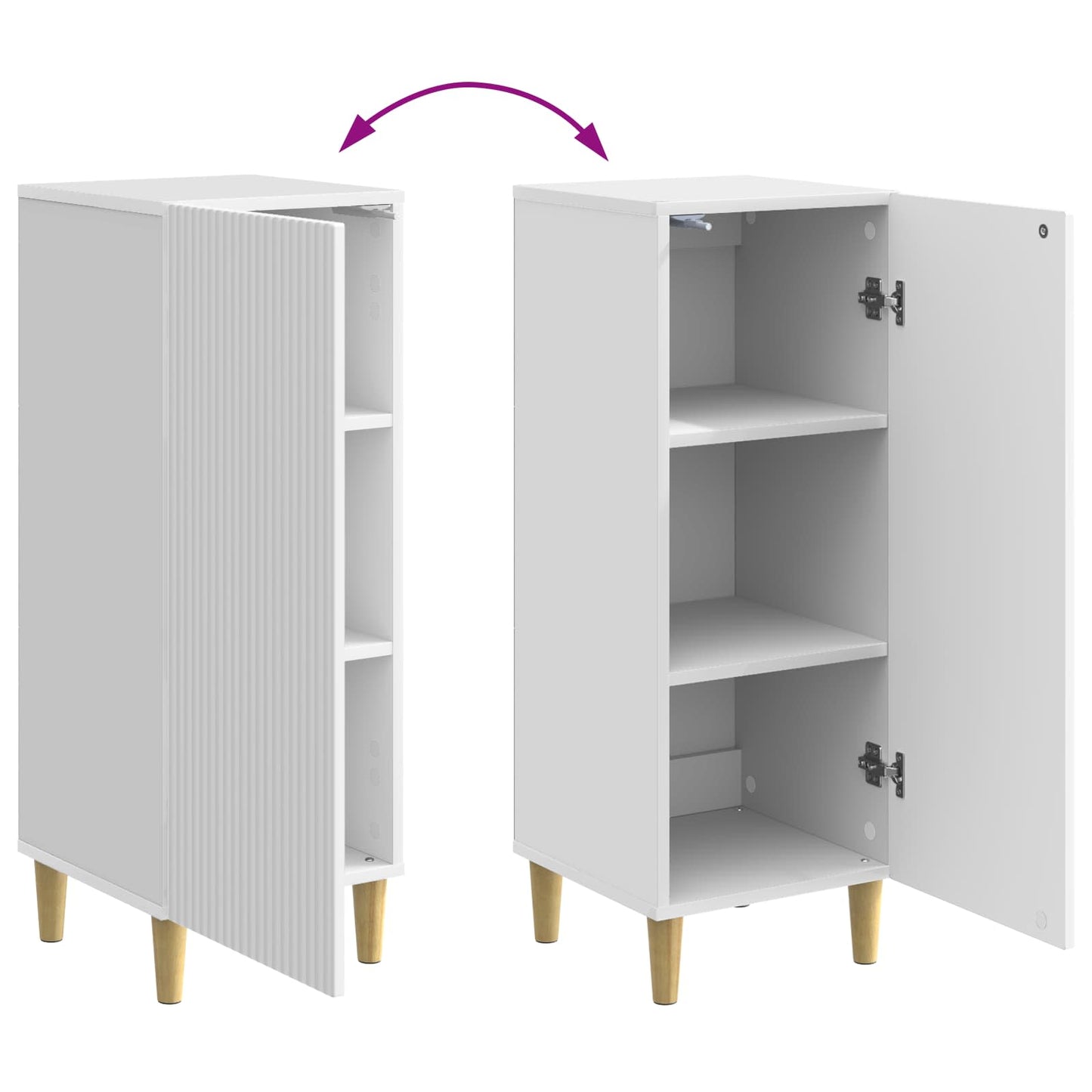 Serviesskap Høgglans hvit 33 x 34,5 x 90 cm Konstruert tre