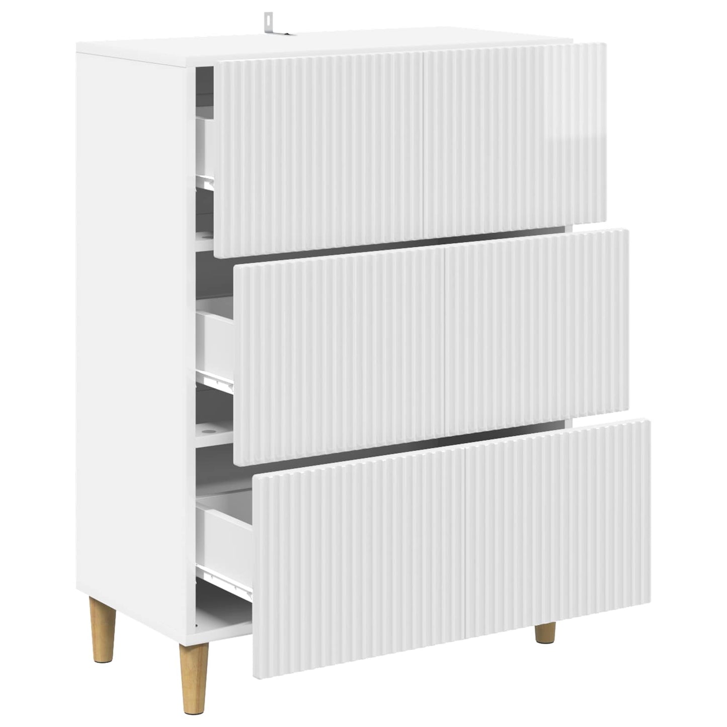 Skuffeskap Høgglans hvit 66 x 34,5 x 90 cm Konstruert tre