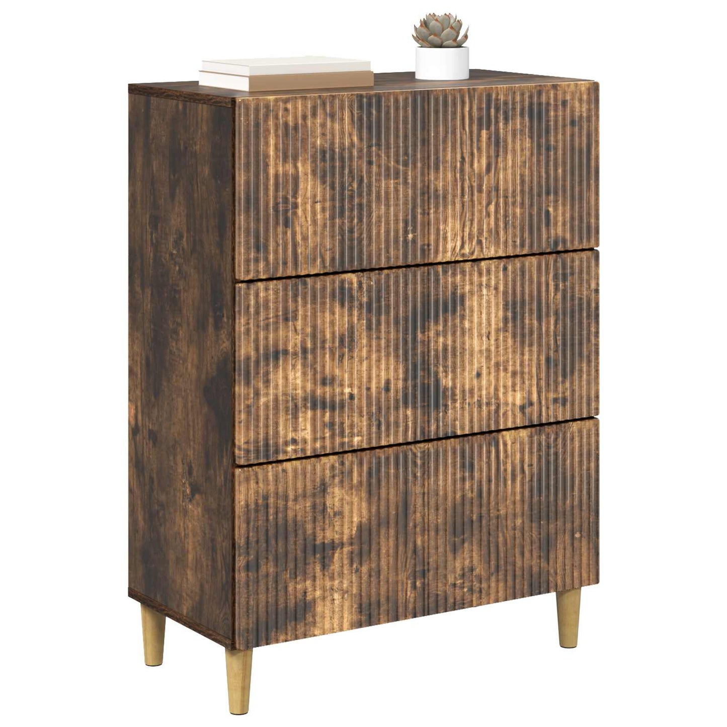 Skuffeskap Røkt Eik 66 x 34,5 x 90 cm Konstruert tre