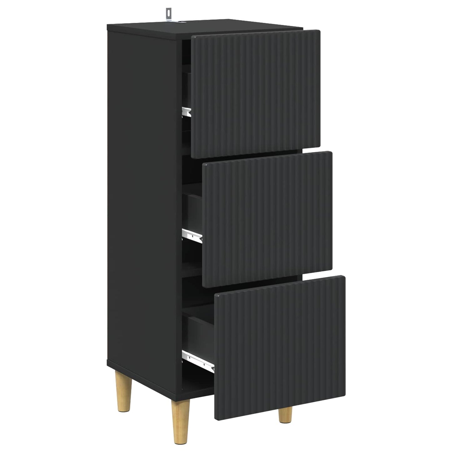 Skuffeskap Svart 33 x 34,5 x 90 cm Konstruert tre