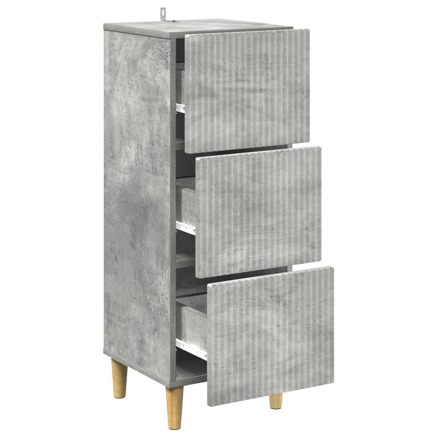 Skuffeskap Betonggrå 33 x 34,5 x 90 cm Konstruert tre