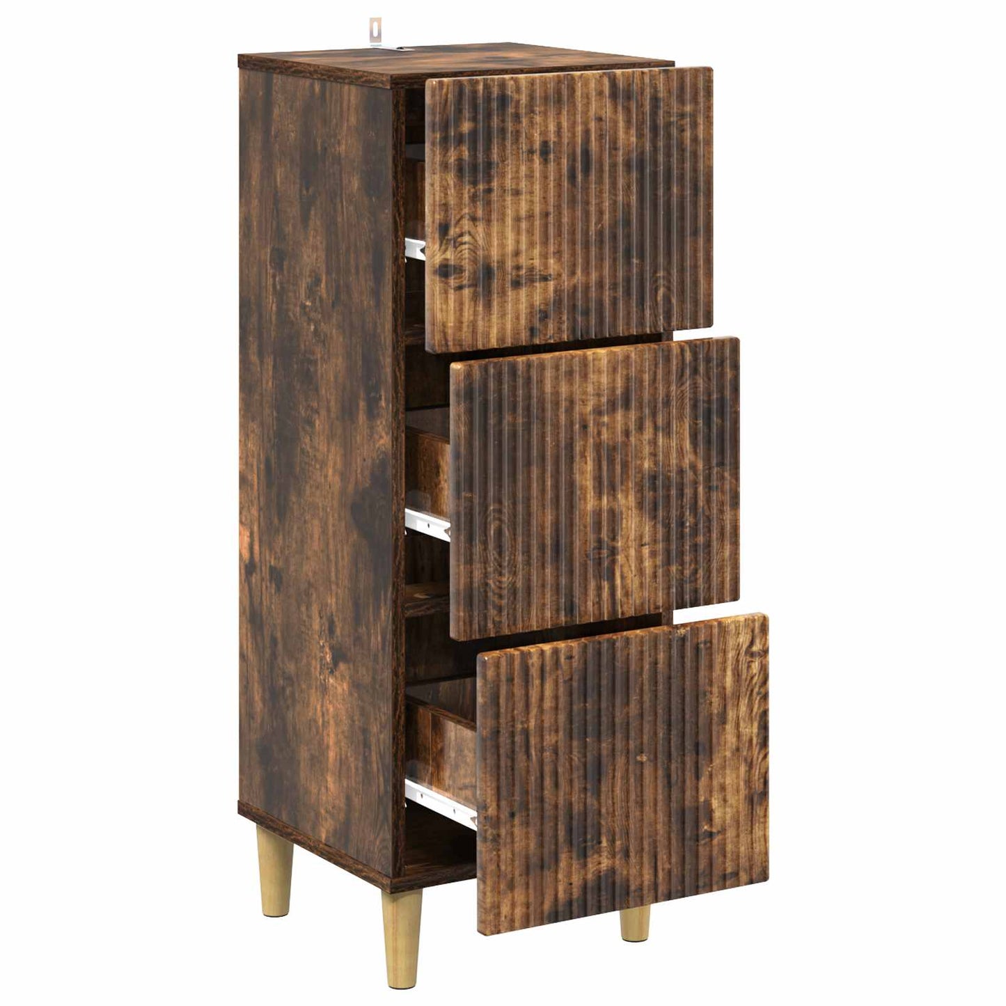 Skuffeskap Røkt Eik 33 x 34,5 x 90 cm Konstruert tre