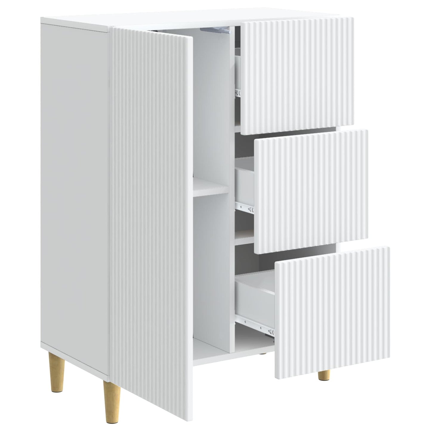 Serviesskap med skuff Hvit 66 x 34,5 x 90 cm Konstruert tre