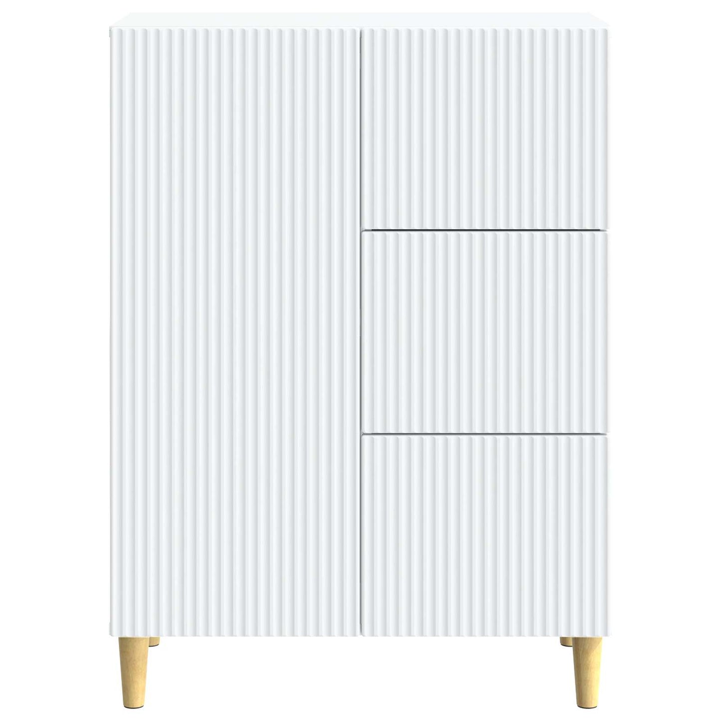 Serviesskap med skuff Hvit 66 x 34,5 x 90 cm Konstruert tre