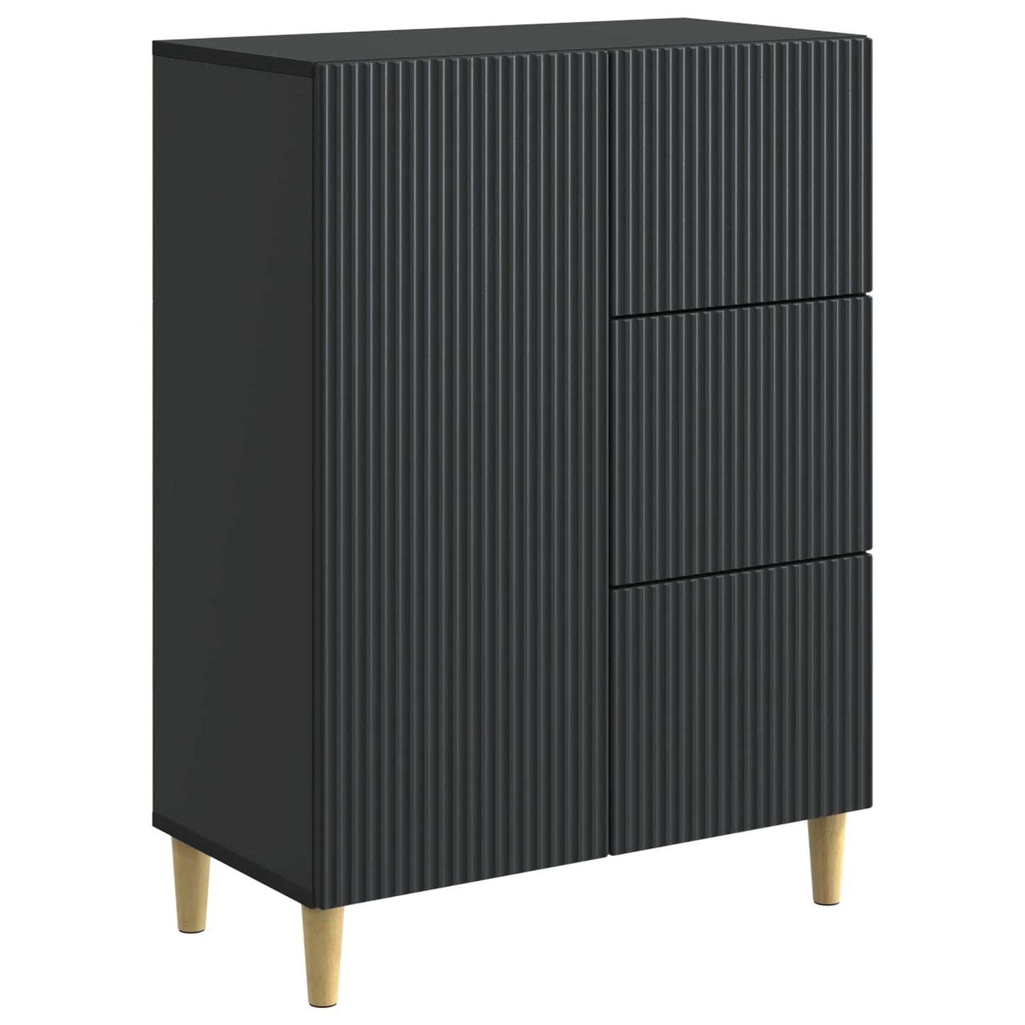 Serviesskap med skuff Svart 66 x 34,5 x 90 cm Konstruert tre