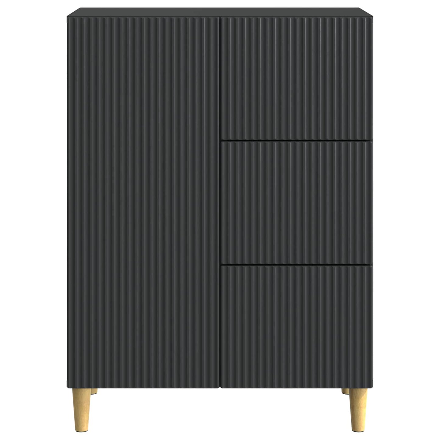 Serviesskap med skuff Svart 66 x 34,5 x 90 cm Konstruert tre