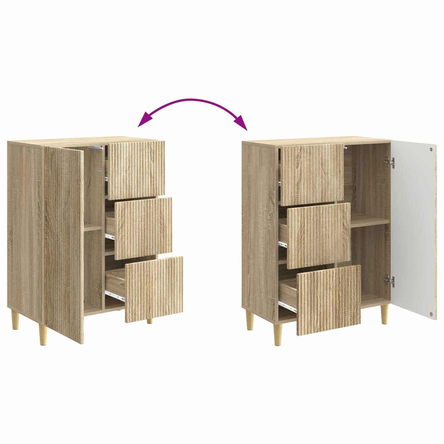 Serviesskap Sonoma eik 66 x 34,5 x 90 cm Konstruert tre