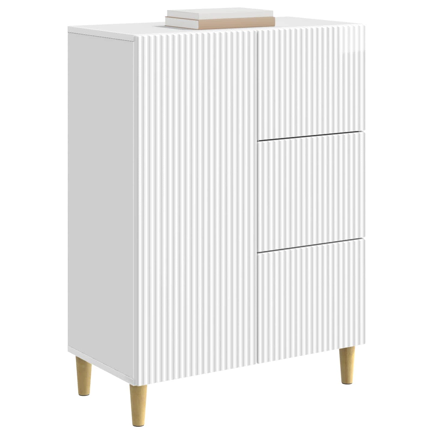 Serviesskap Høgglans hvit 66 x 34,5 x 90 cm Konstruert tre
