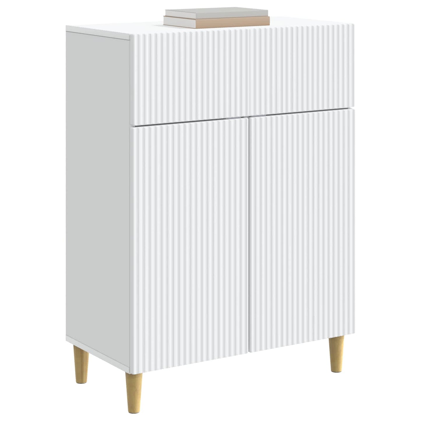 Serviesskap med skuff Hvit 66 x 34,5 x 90 cm Konstruert tre
