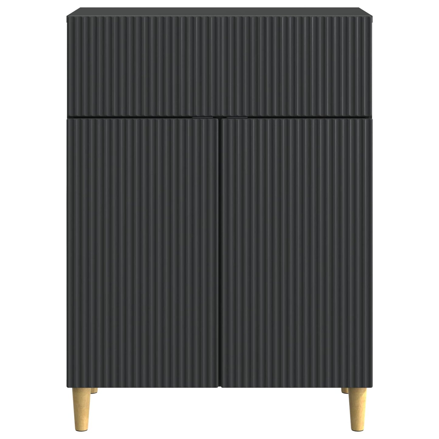 Serviesskap med skuff Svart 66 x 34,5 x 90 cm Konstruert tre