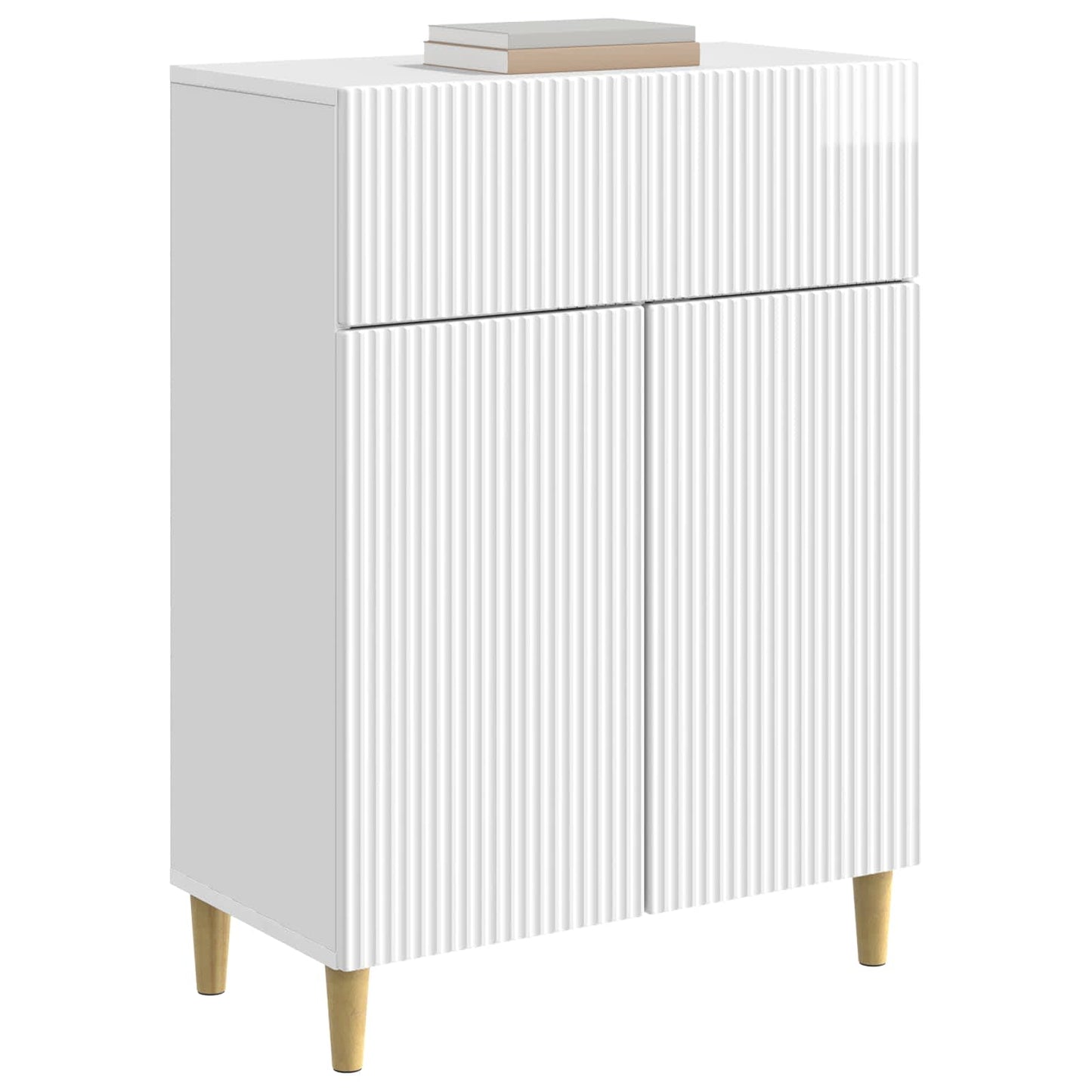 Serviesskap Høgglans hvit 66 x 34,5 x 90 cm Konstruert tre