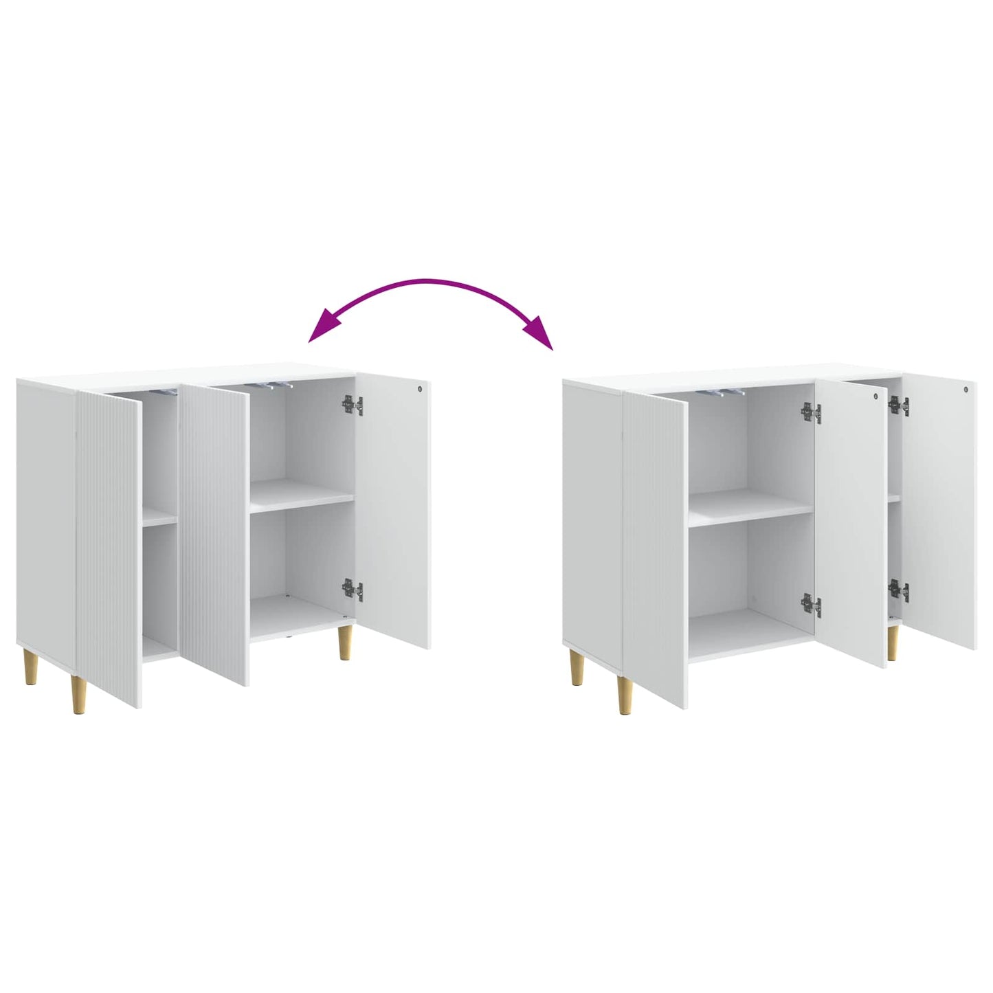 Serviesskap Hvit 89 x 34,5 x 80 cm Konstruert tre
