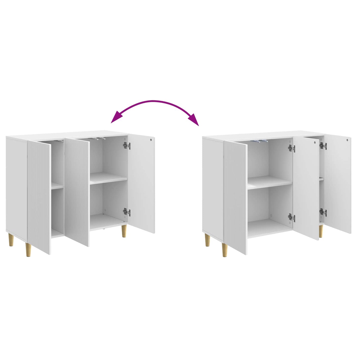 Serviesskap Høgglans hvit 89 x 34,5 x 80 cm Konstruert tre