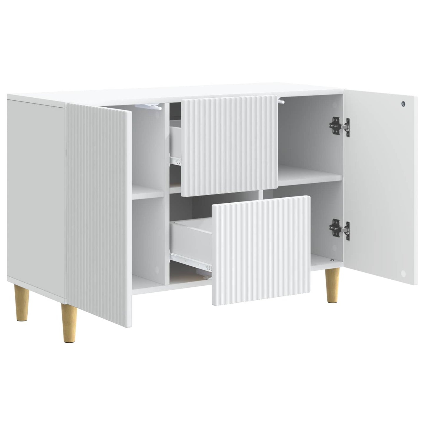 Serviesskap med skuff Hvit 89 x 34,5 x 60 cm Konstruert tre