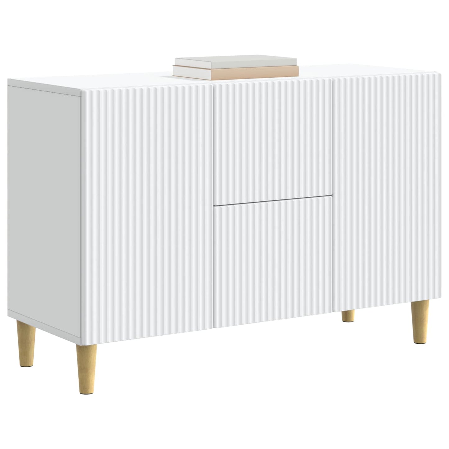 Serviesskap med skuff Hvit 89 x 34,5 x 60 cm Konstruert tre