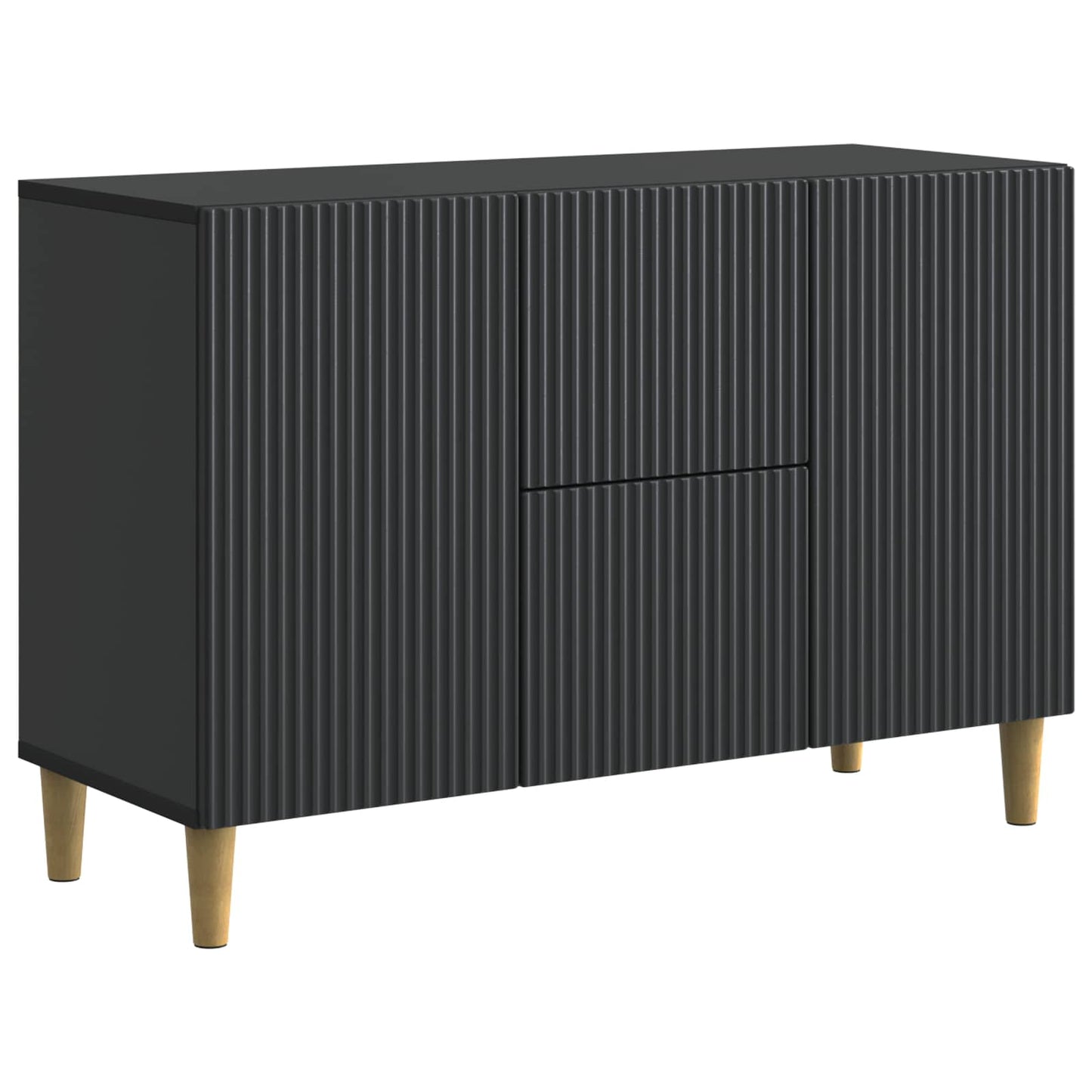 Serviesskap med skuff Svart 89 x 34,5 x 60 cm Konstruert tre