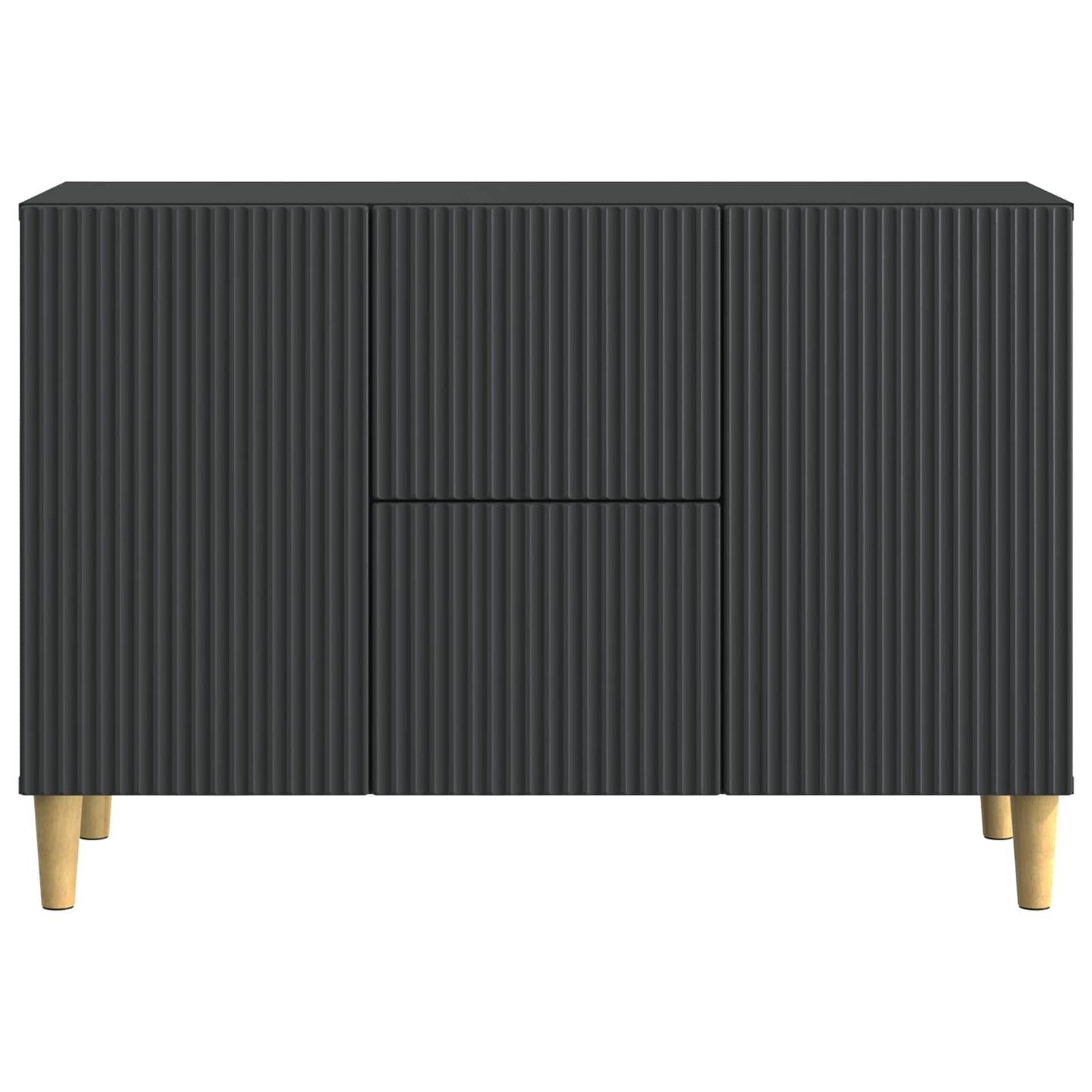 Serviesskap med skuff Svart 89 x 34,5 x 60 cm Konstruert tre