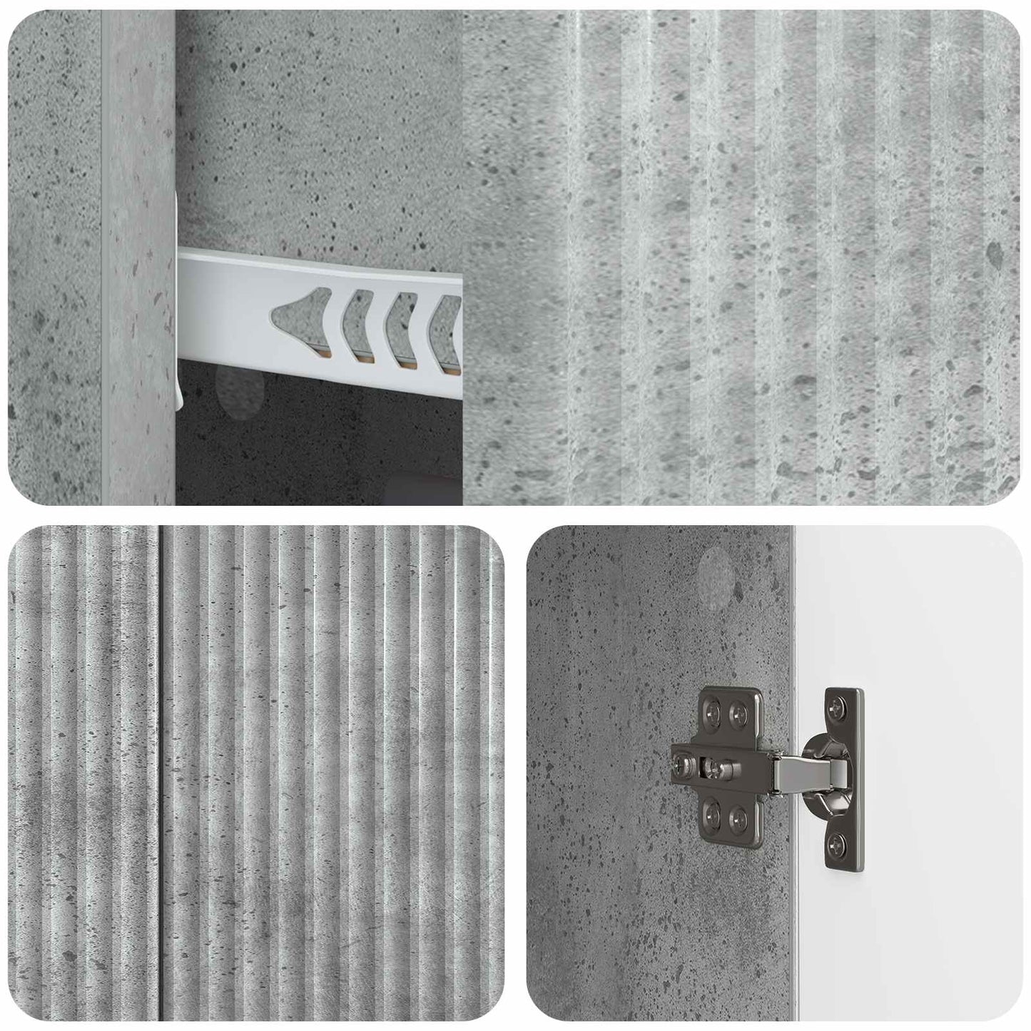 Serviesskap Betonggrå 89 x 34,5 x 60 cm Konstruert tre
