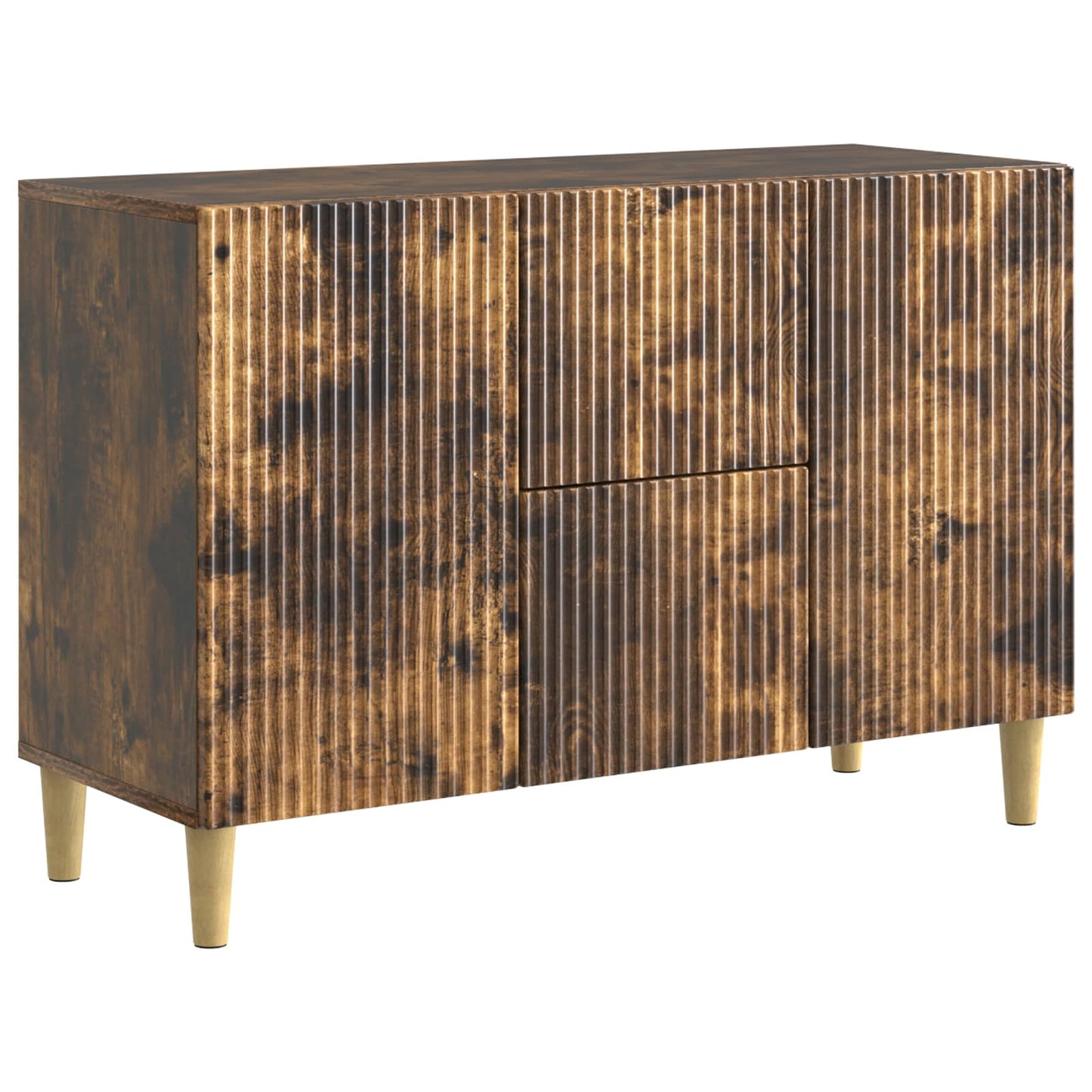 Serviesskap med skuff Røkt Eik 89 x 34,5 x 60 cm Konstruert tre