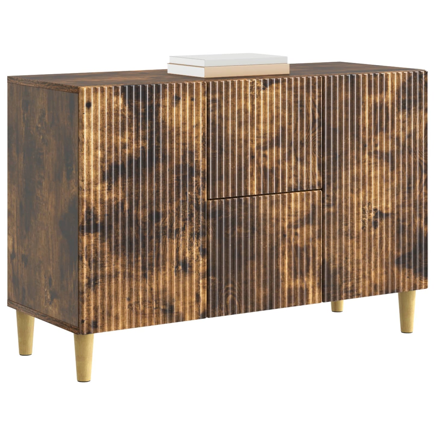 Serviesskap med skuff Røkt Eik 89 x 34,5 x 60 cm Konstruert tre