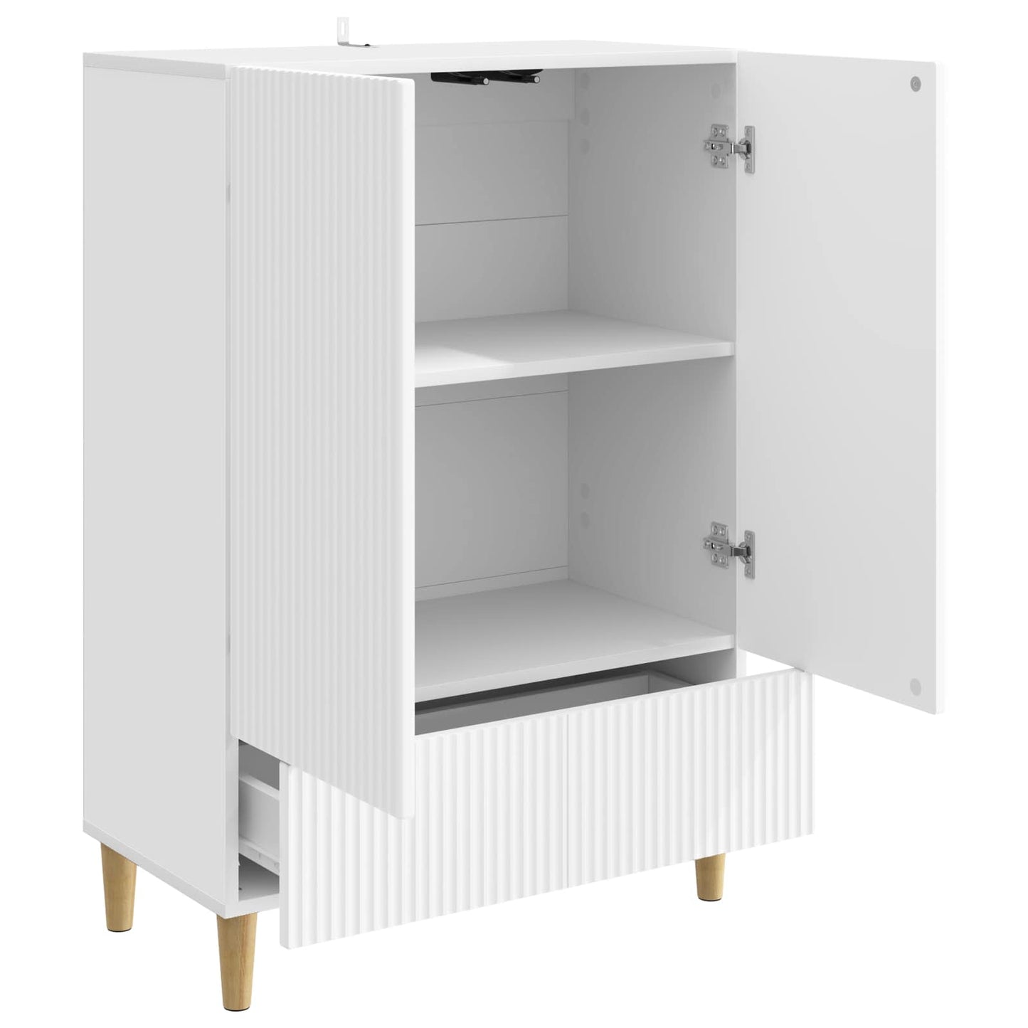 Serviesskap med skuff Hvit 66 x 34,5 x 95 cm Konstruert tre