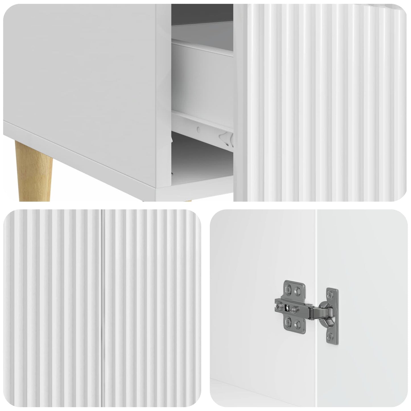 Serviesskap Høgglans hvit 66 x 34,5 x 95 cm Konstruert tre