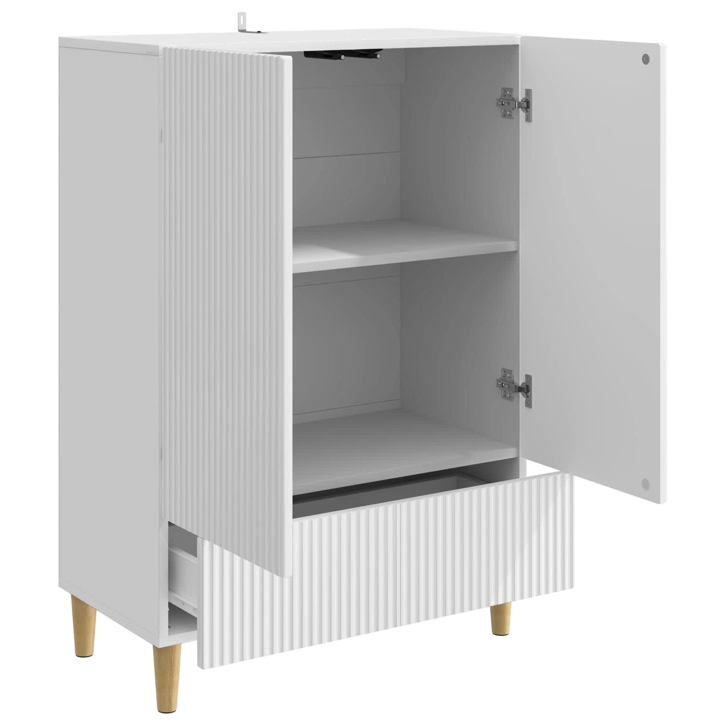 Serviesskap Høgglans hvit 66 x 34,5 x 95 cm Konstruert tre