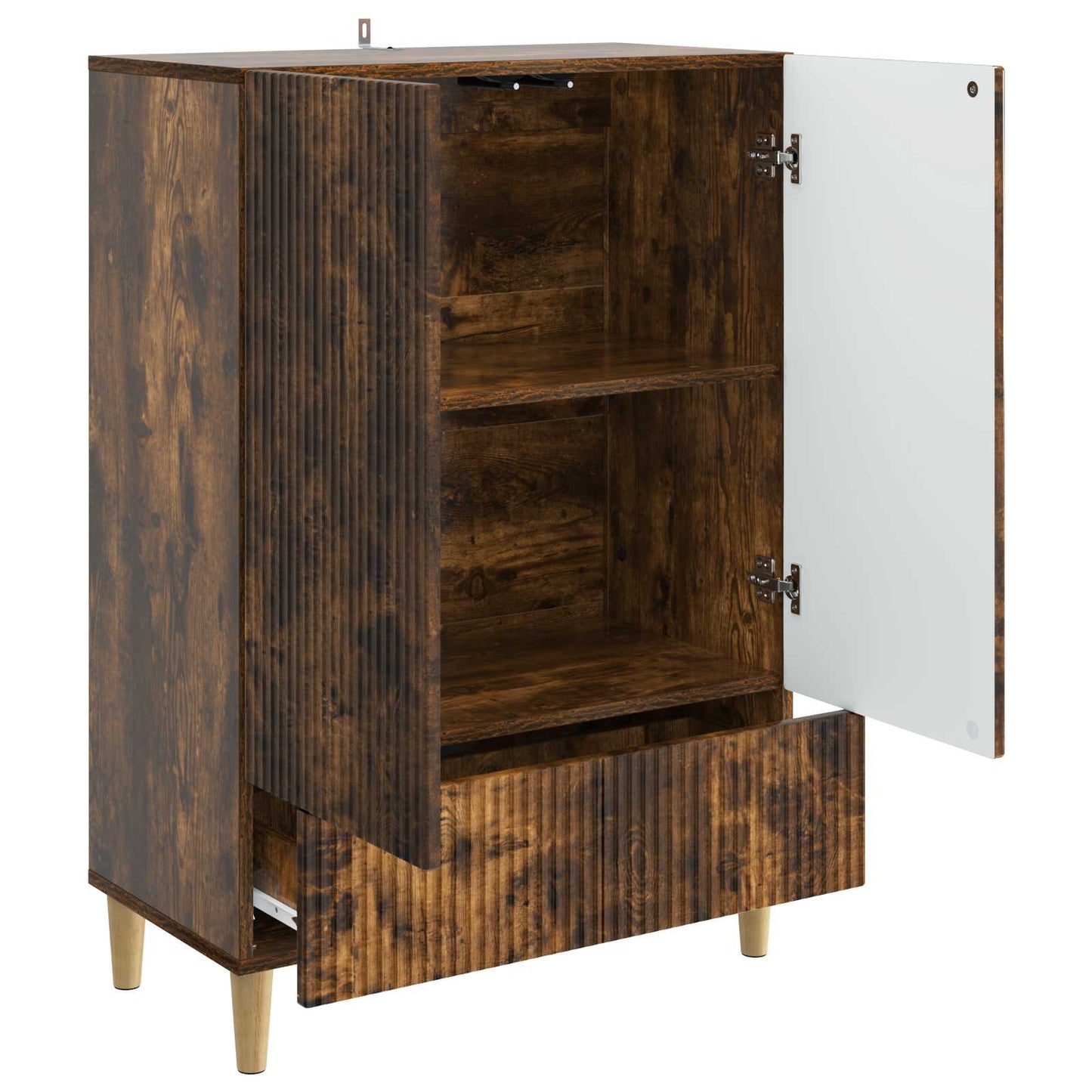 Serviesskap med skuff Røkt Eik 66 x 34,5 x 95 cm Konstruert tre