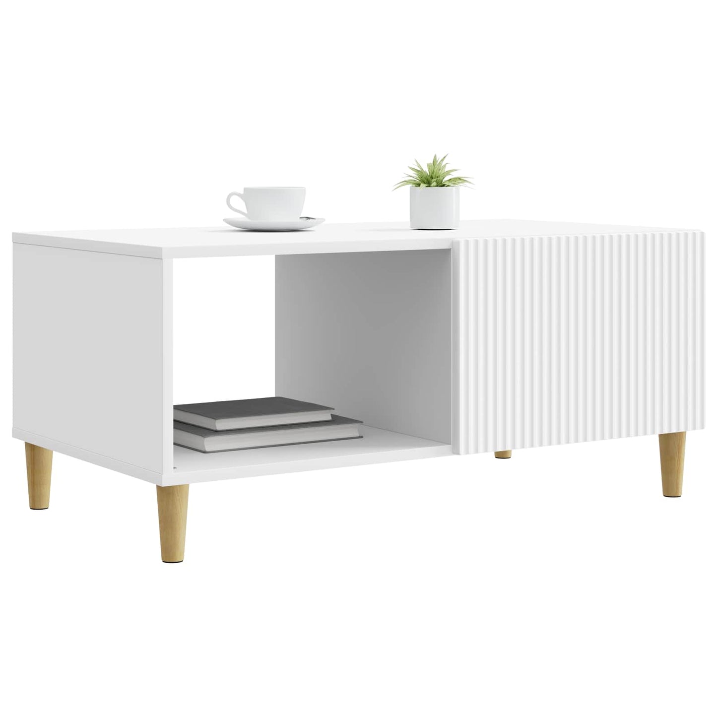 Kaffebord Hvit 90 x 50 x 40 cm Konstruert tre