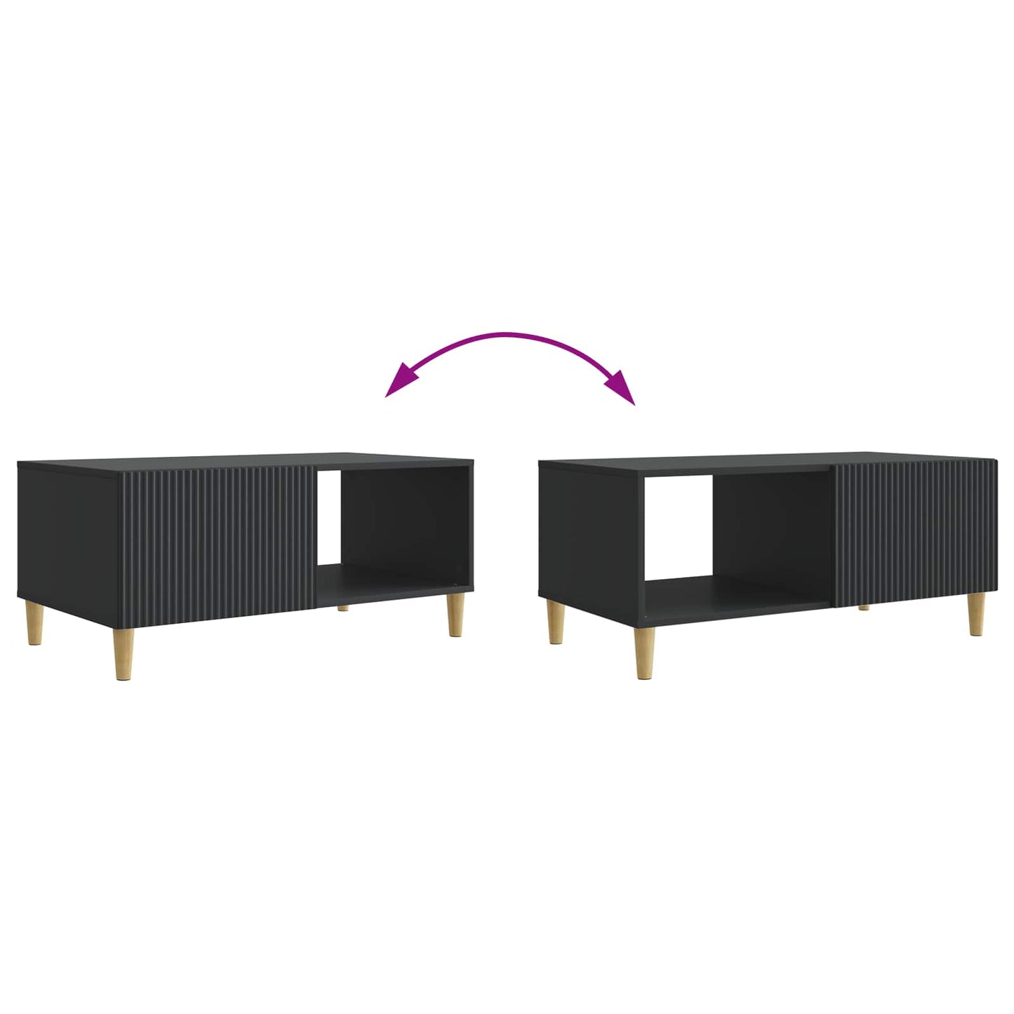 Kaffebord Svart 90 x 50 x 40 cm Konstruert tre
