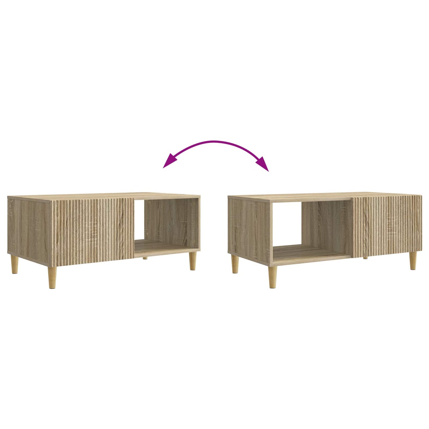 Kaffebord Sonoma eik 90 x 50 x 40 cm Konstruert tre