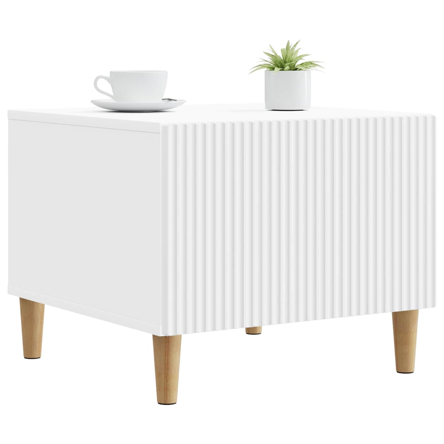 Kaffebord med skuff Hvit 49 x 50 x 40 cm Konstruert tre
