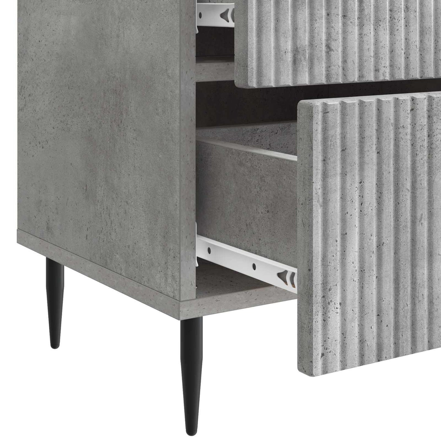 Nattbordskap 2 pcs Betonggrå 43 x 34,5 x 47,5 cm Konstruert tre