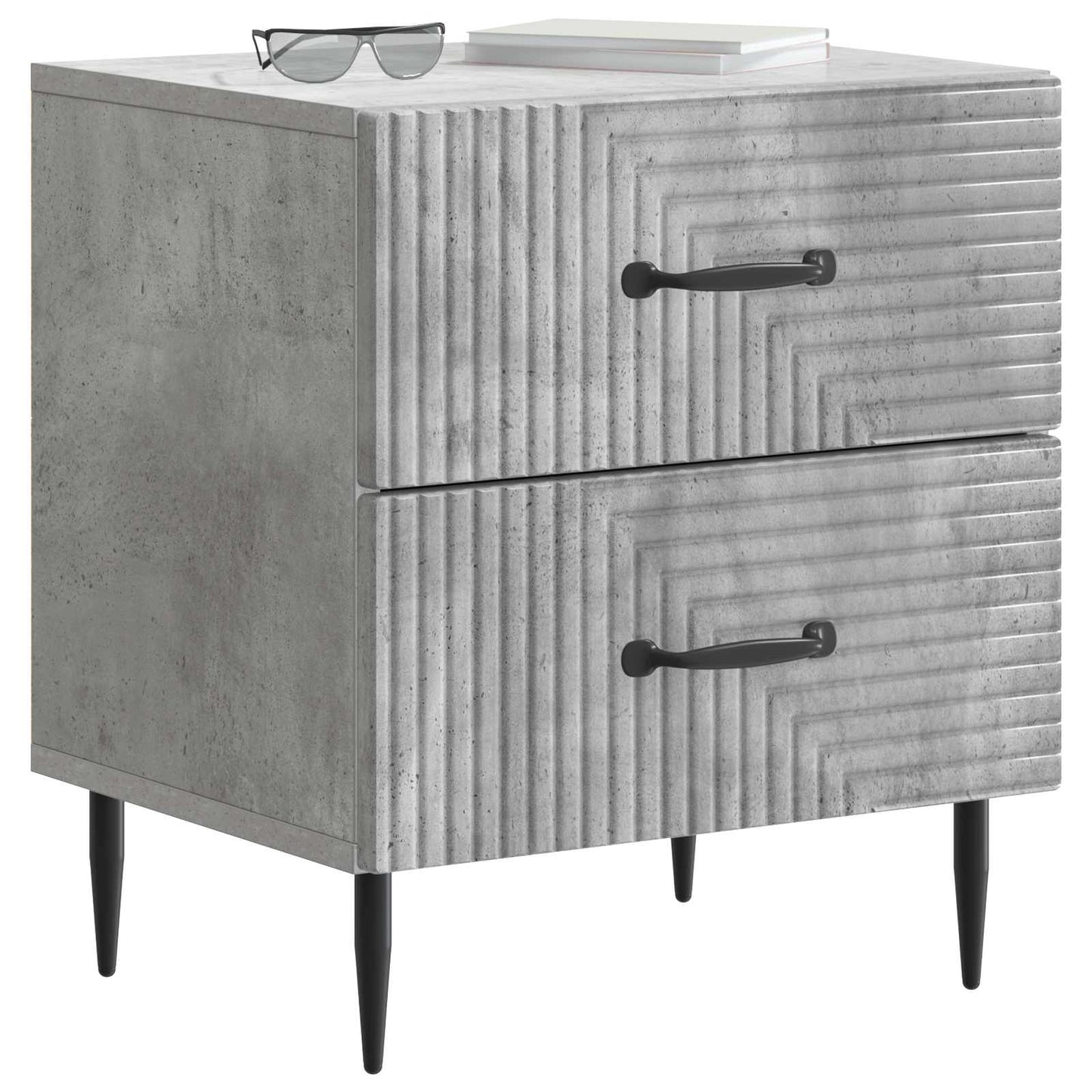 Nattbordskap 2 pcs Betonggrå 43 x 34,5 x 47,5 cm Konstruert tre