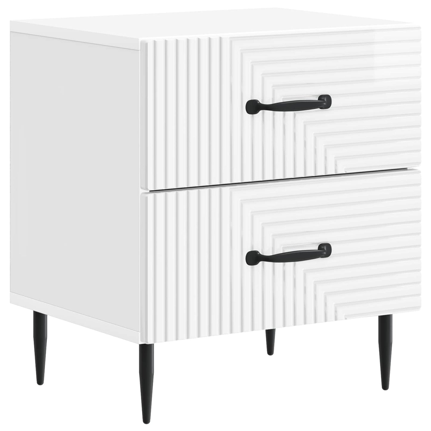 Nattbordskap Høgglans hvit 43 x 34,5 x 47,5 cm Konstruert tre