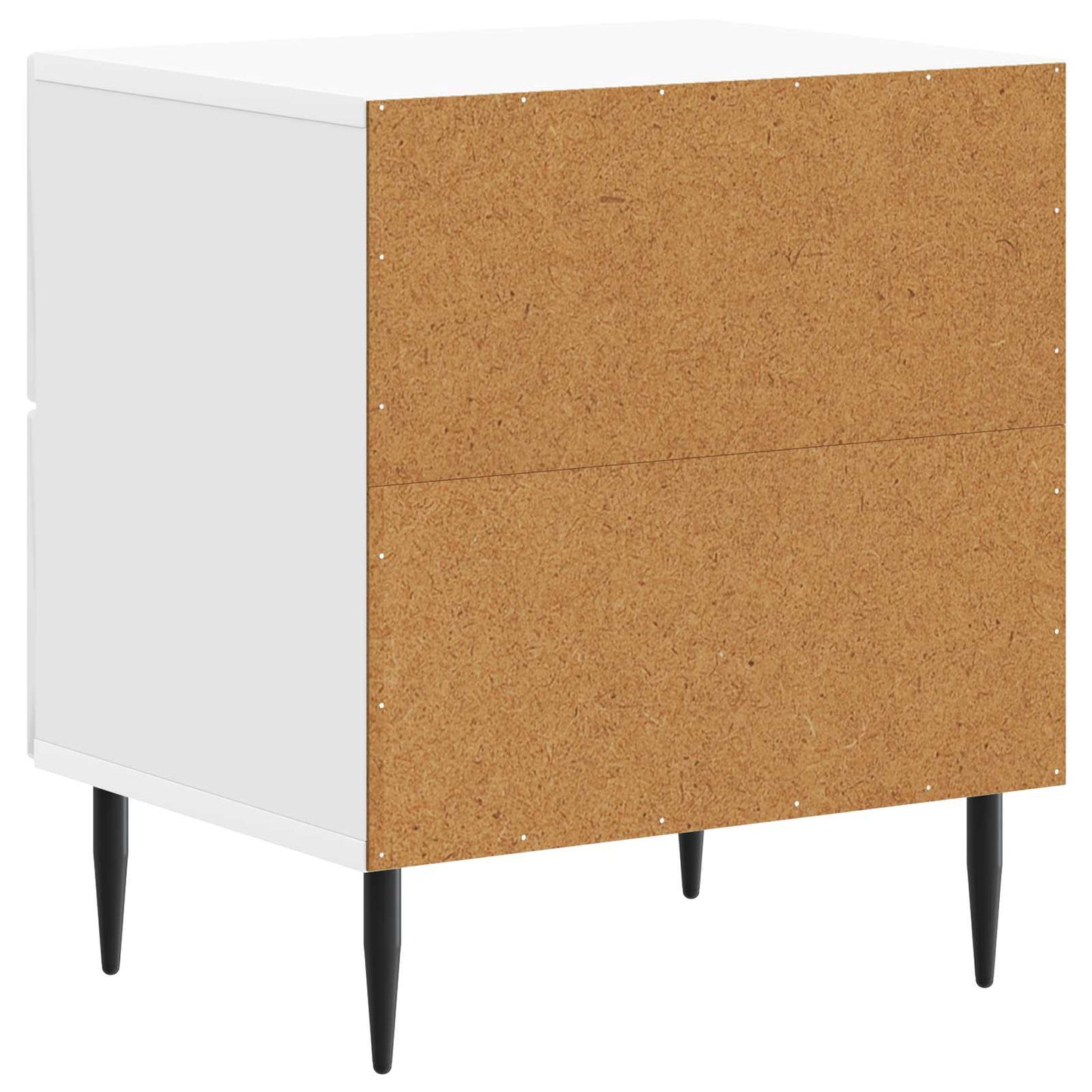 Nattbordskap med skuff 2 pcs Høgglans hvit 43 x 34,5 x 47,5 cm