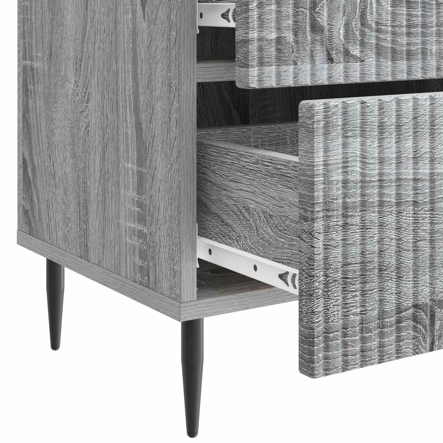 Nattbordskap med skuff 2 pcs Grå sonoma 43 x 34,5 x 47,5 cm