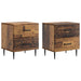 Nattbordskap med skuff 2 pcs Gammelt tre 43 x 34,5 x 47,5 cm
