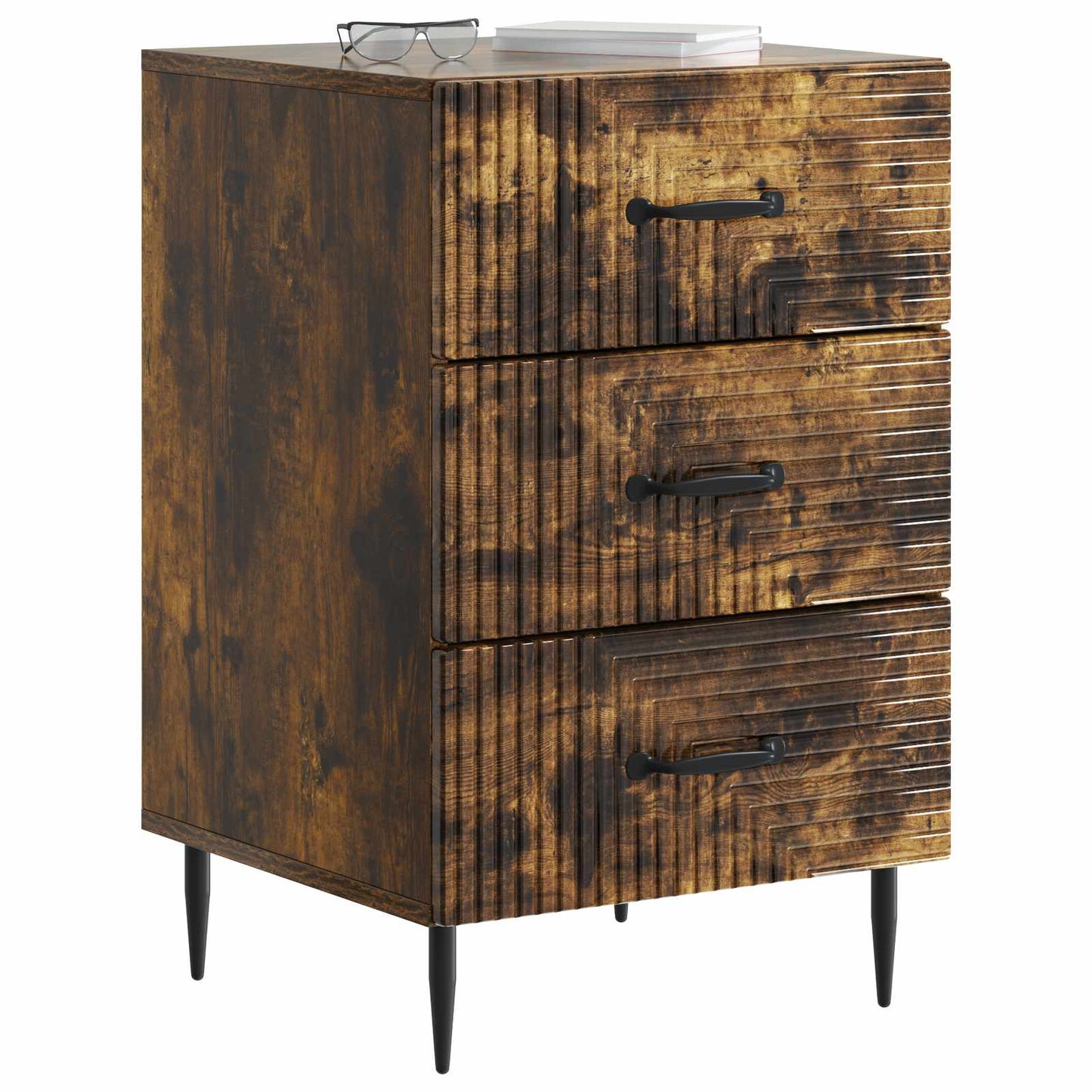 Nattbordskap Røkt Eik 43 x 41 x 66,5 cm Konstruert tre