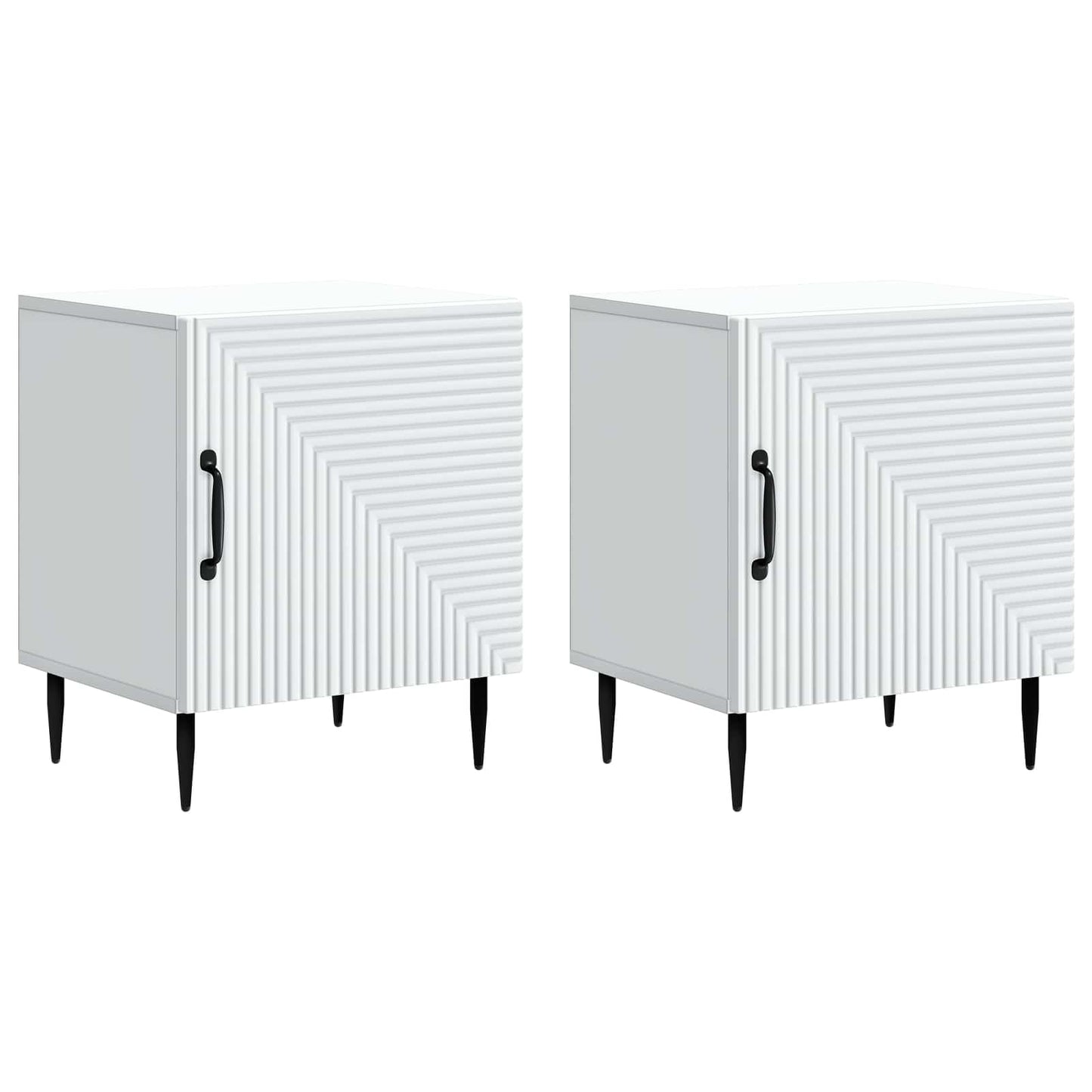 Nattbordskap 2 pcs Hvit 43 x 34,5 x 50 cm Konstruert tre