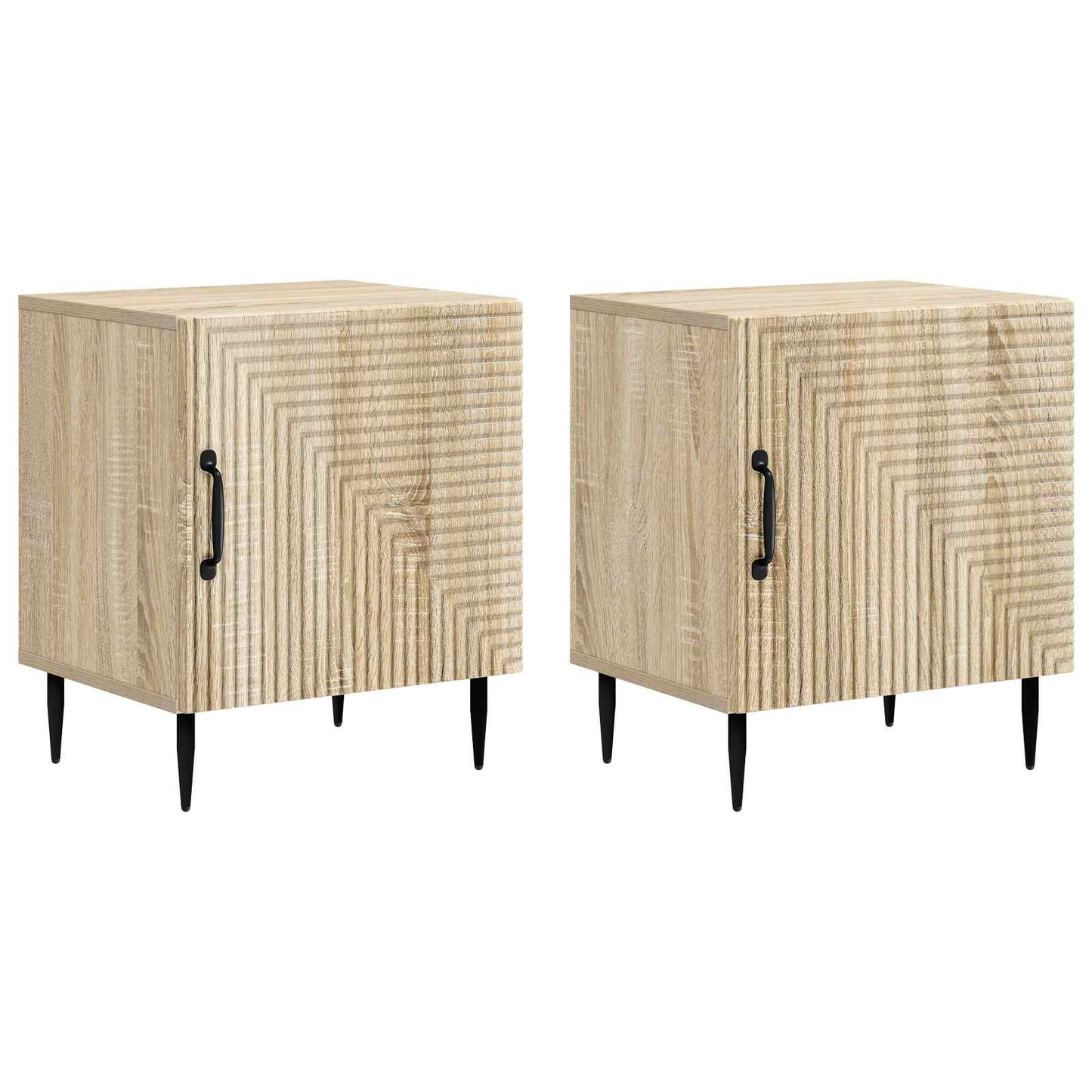 Nattbordskap 2 pcs Sonoma eik 43 x 34,5 x 50 cm Konstruert tre