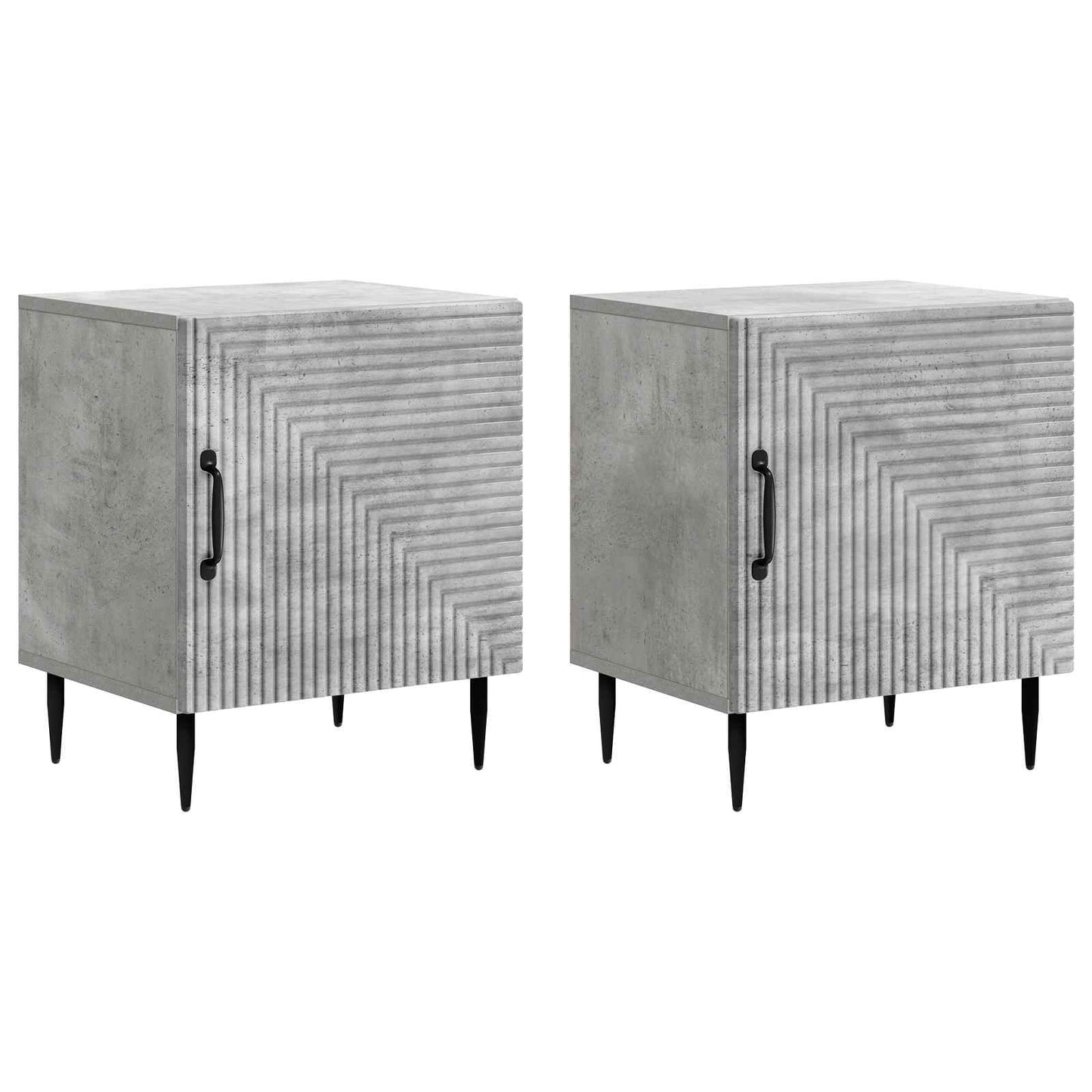 Nattbordskap 2 pcs Betonggrå 43 x 34,5 x 50 cm Konstruert tre