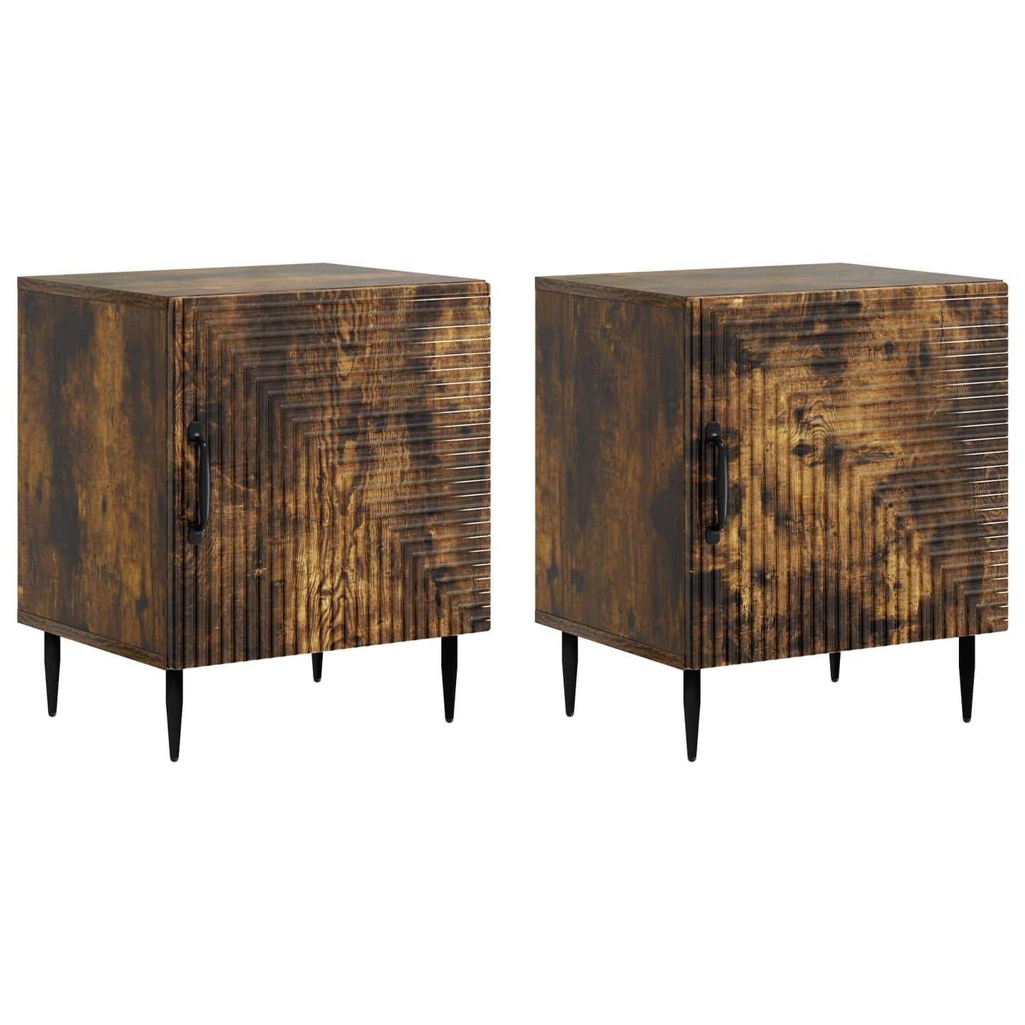 Nattbordskap 2 pcs Røkt Eik 43 x 34,5 x 50 cm Konstruert tre